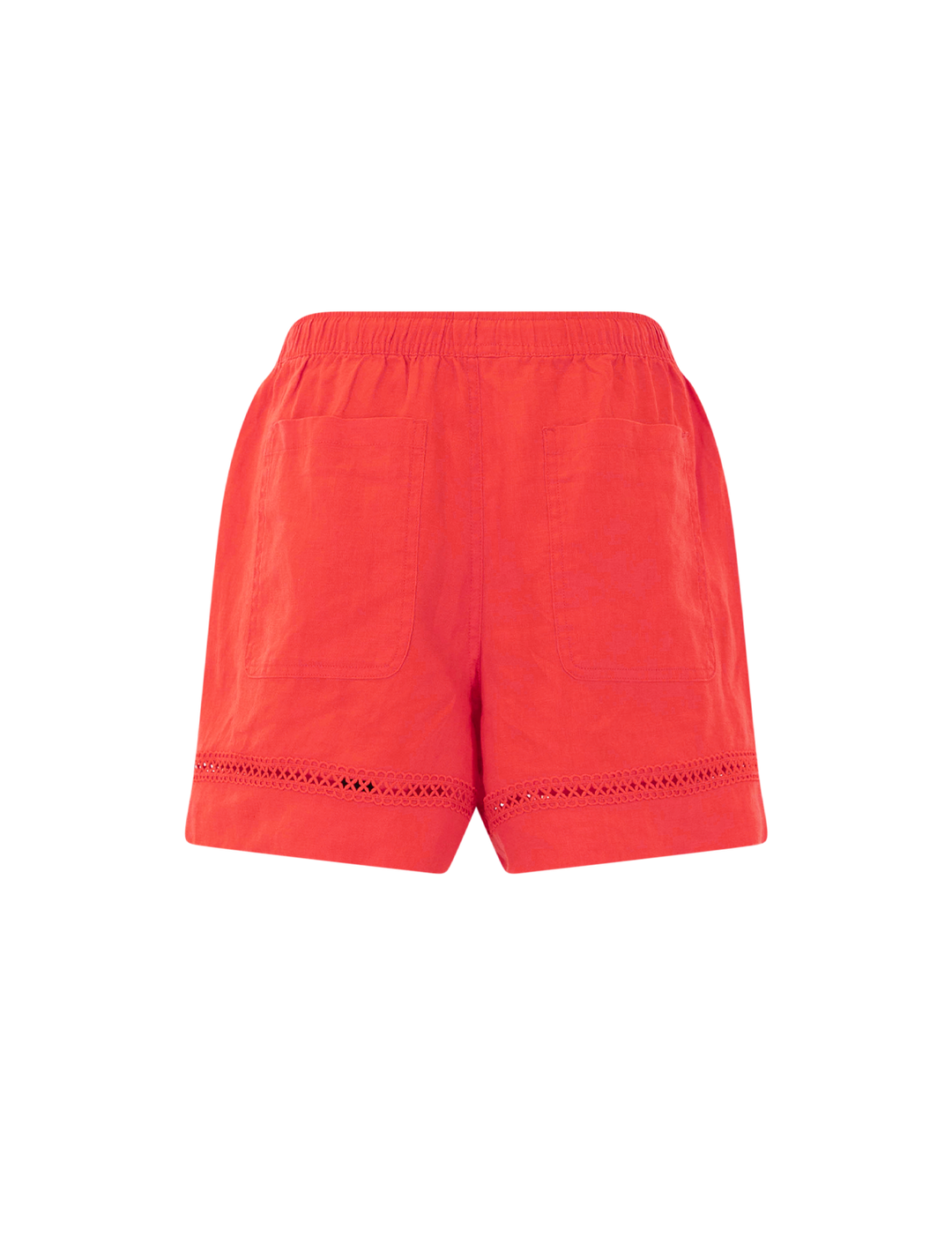 stella linen trim short in scarlet