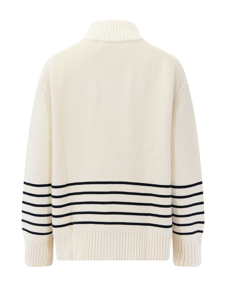 elsie sweater in sugar and black stripe
