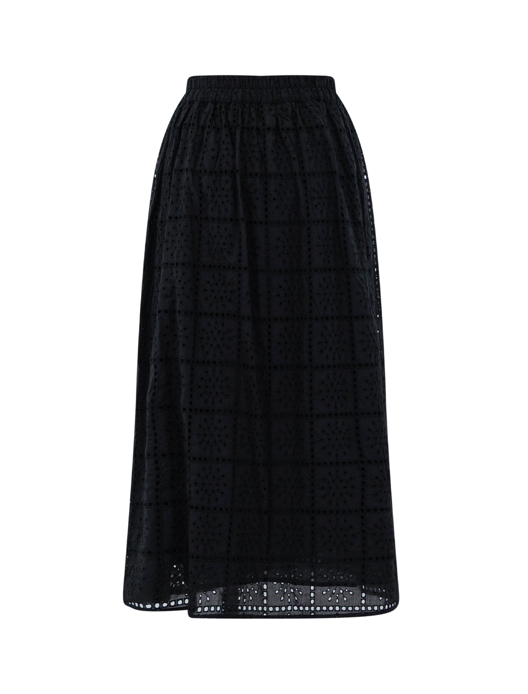 dax skirt in black grid embroidery