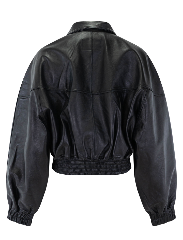 bonded leather bomber