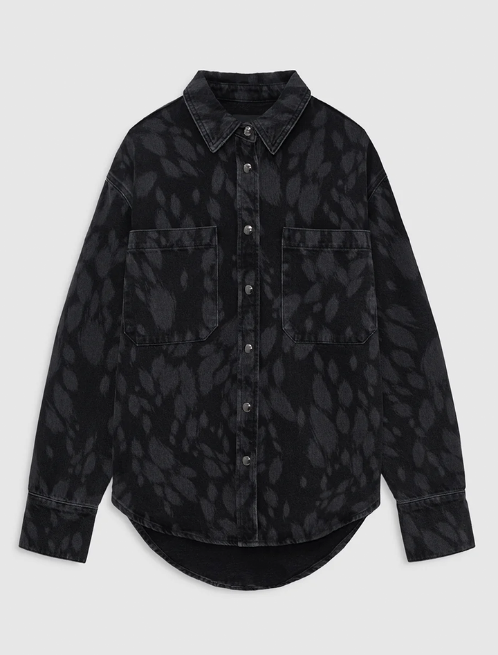 samy shirt in abstract washed black