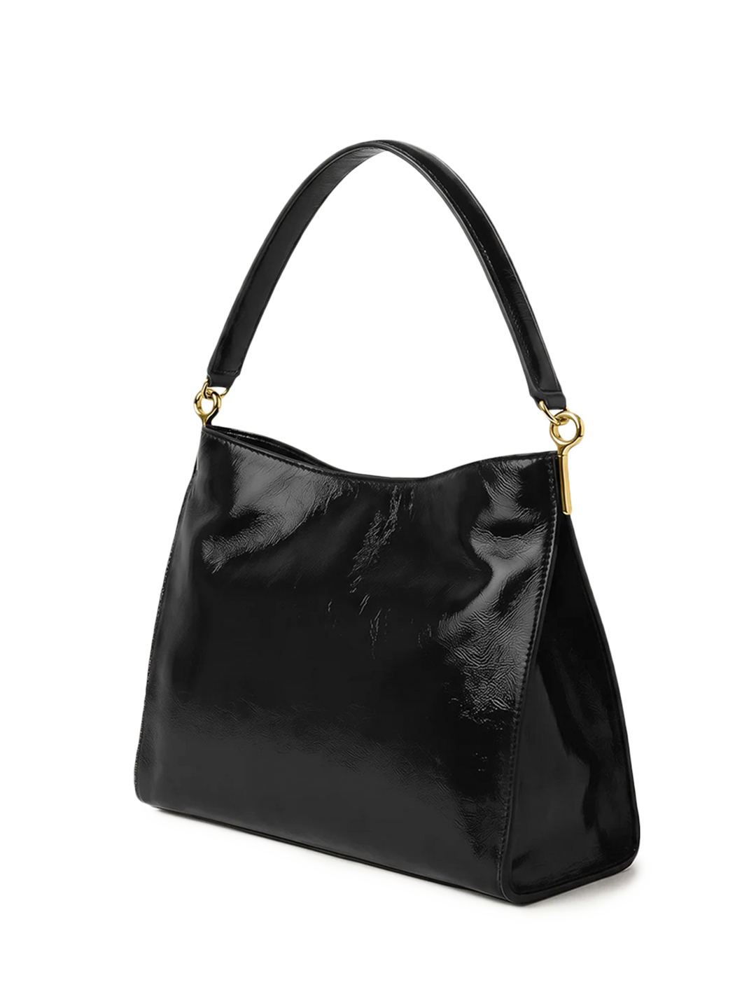 vida bag in black crinkle leather