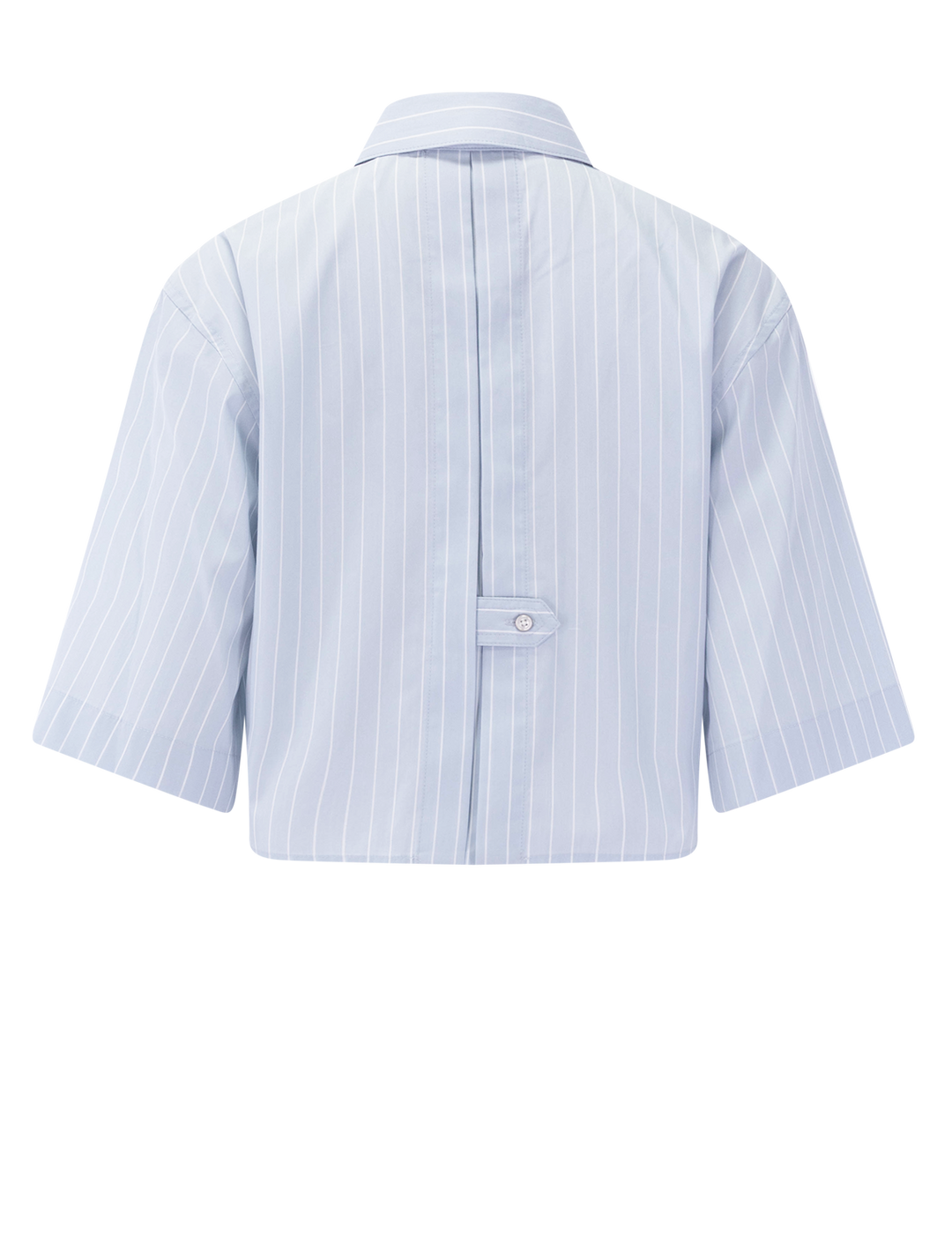 crop trench shirt in light blue stripe