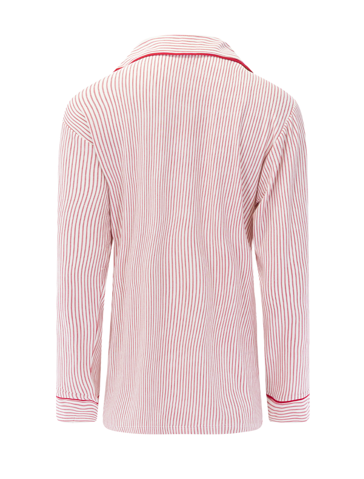 gisele pajama set in holly red stripe print