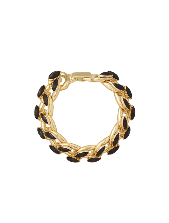 the studded wood link bracelet