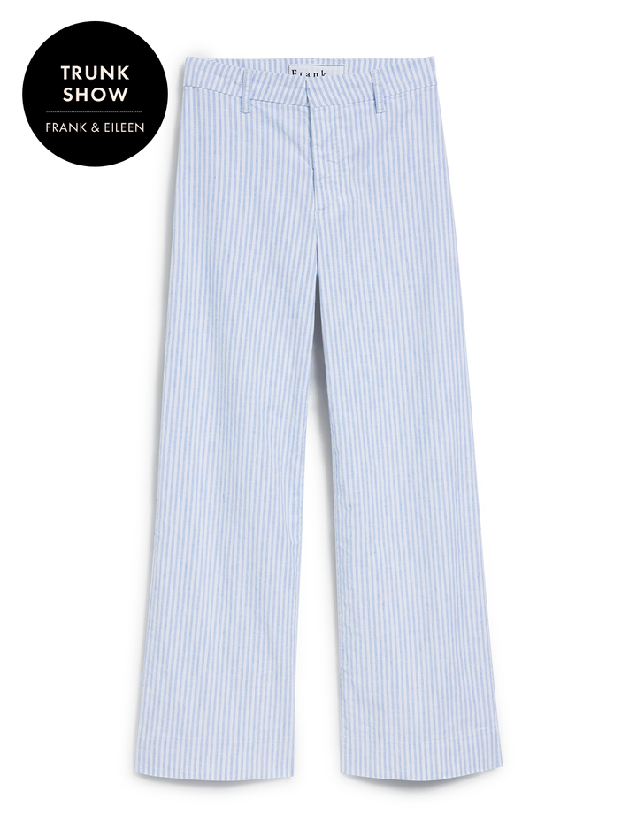 wexford pant in blue and white stripe