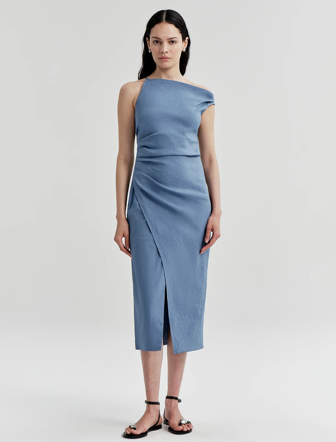 lyra dress in dusk blue