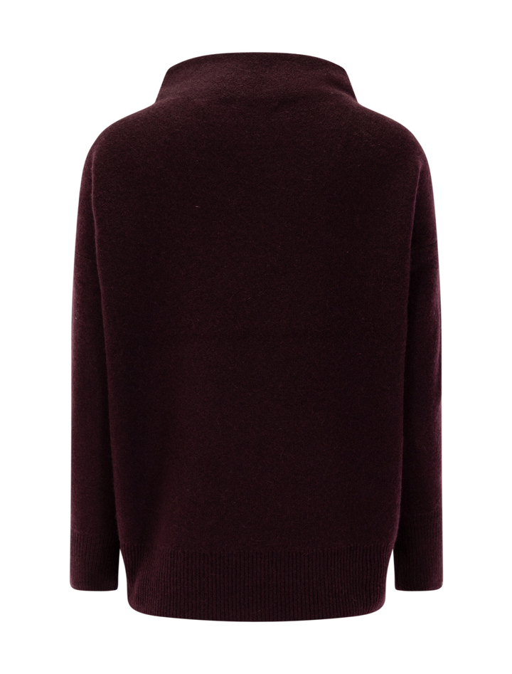 funnel neck pullover in blackberry