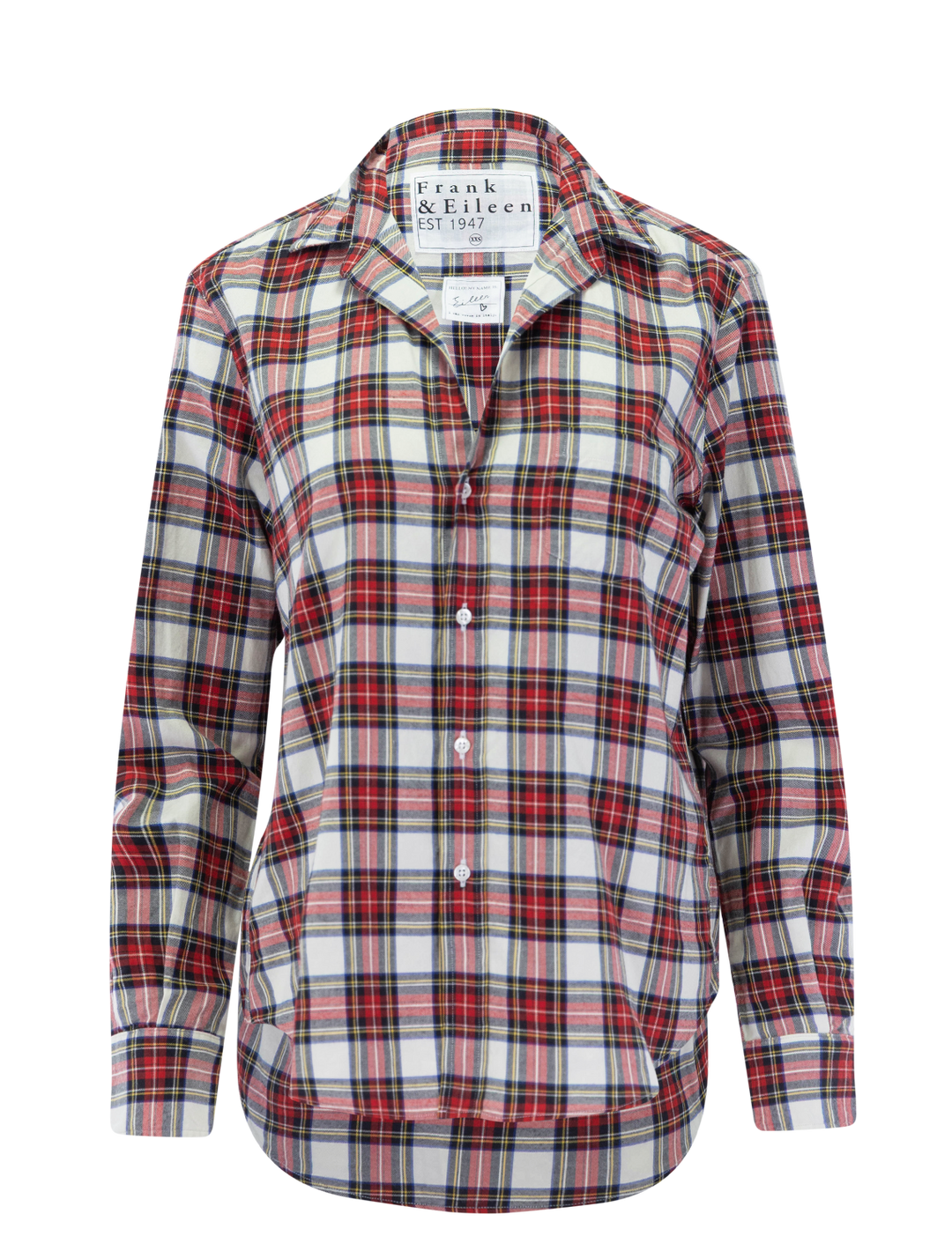 eileen in red and cream plaid