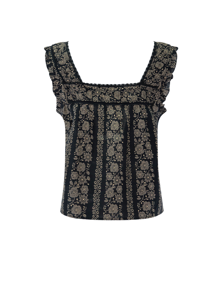 the victorian pleat tank in token floral print