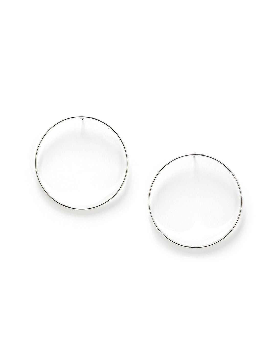 Front view of AV Max xl open circle stud earrings