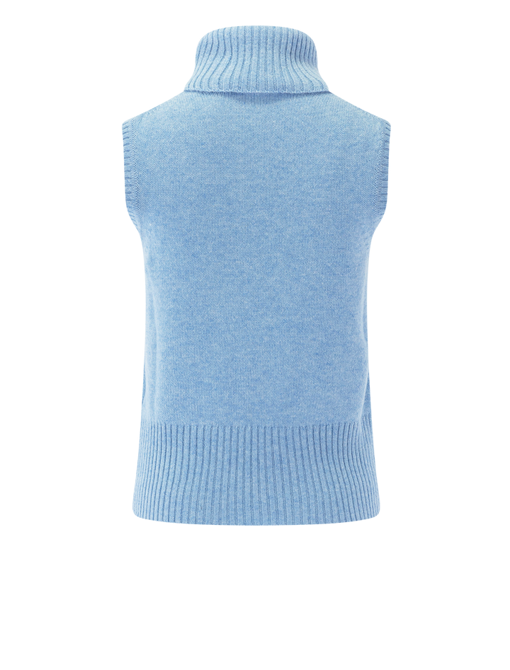 mazzy cashmere shell in pale blue river