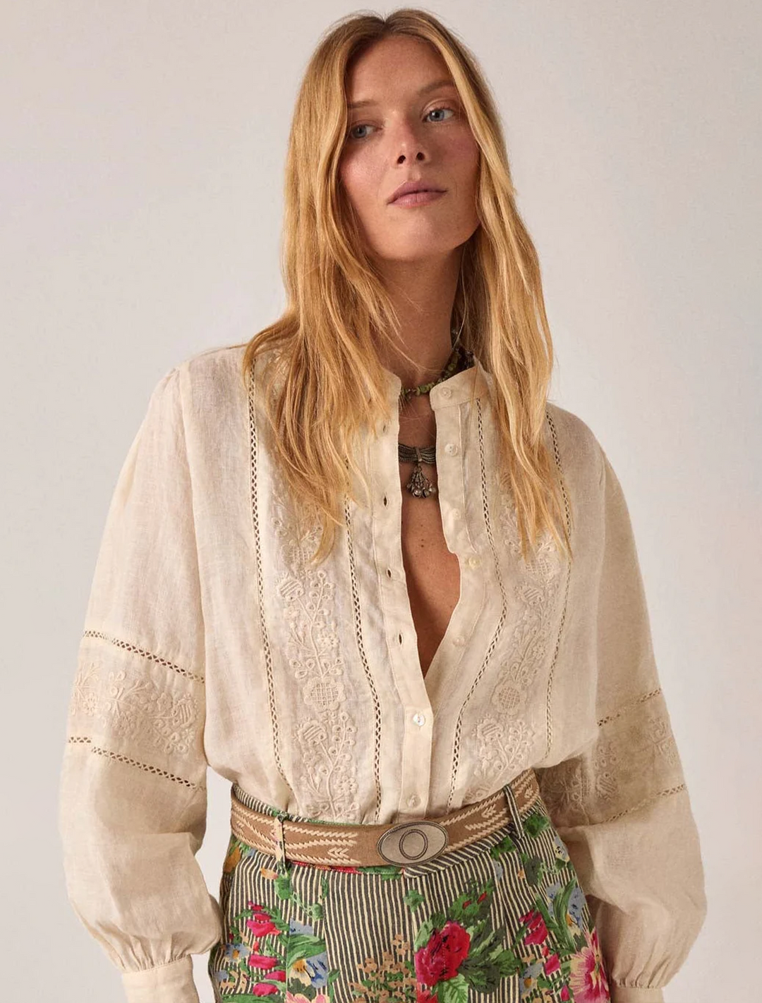 dalia ringo top in off white