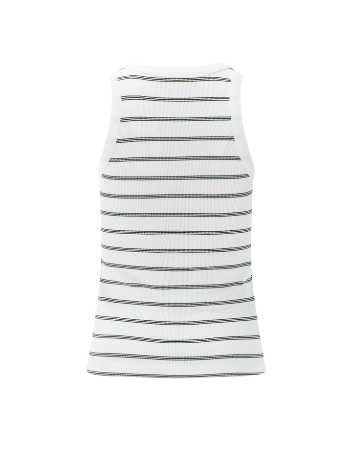 stripe scoop neck tank in herb