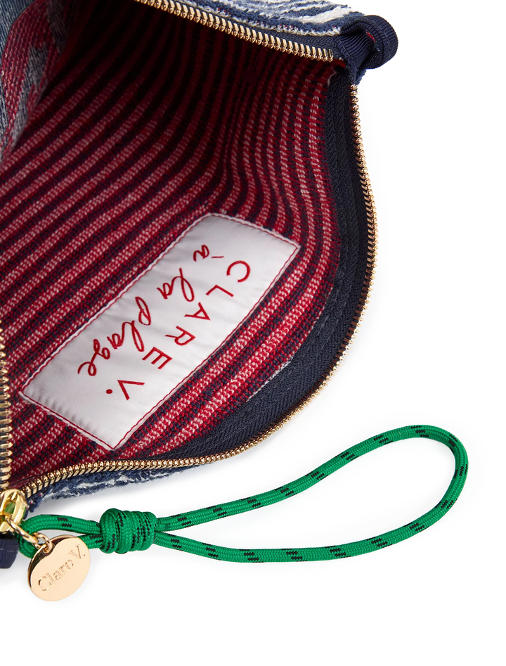 flat clutch with tabs in terry stripe a la plage