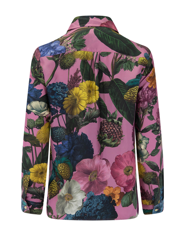 tea blouse in floral pink print