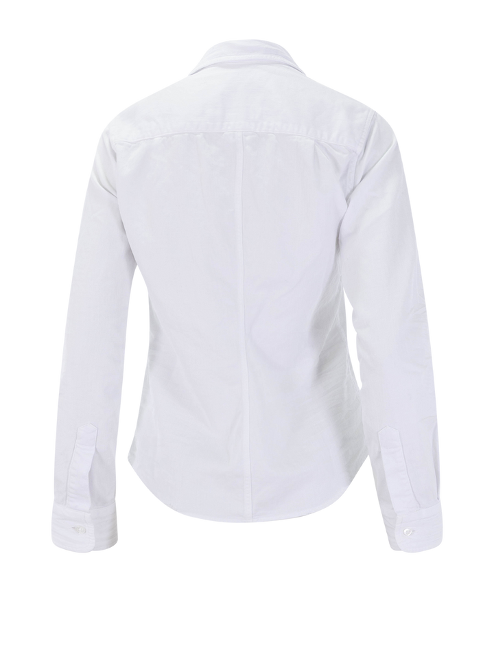 barry in distressed white denim