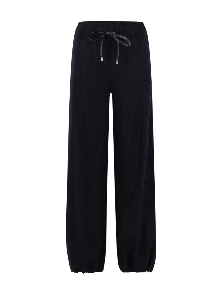 mid rise flannel pant in black