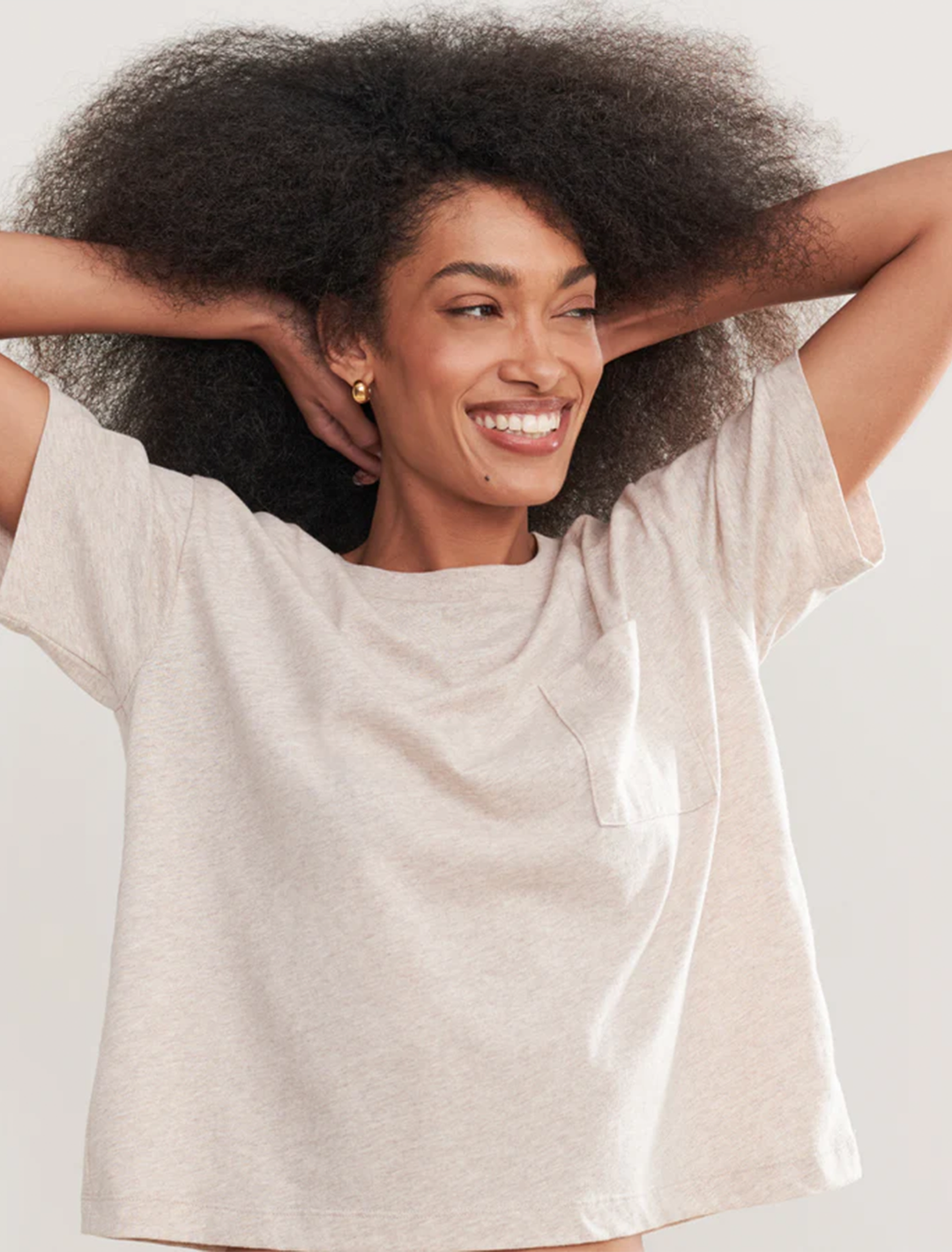 vintage pocket tee in oatmeal