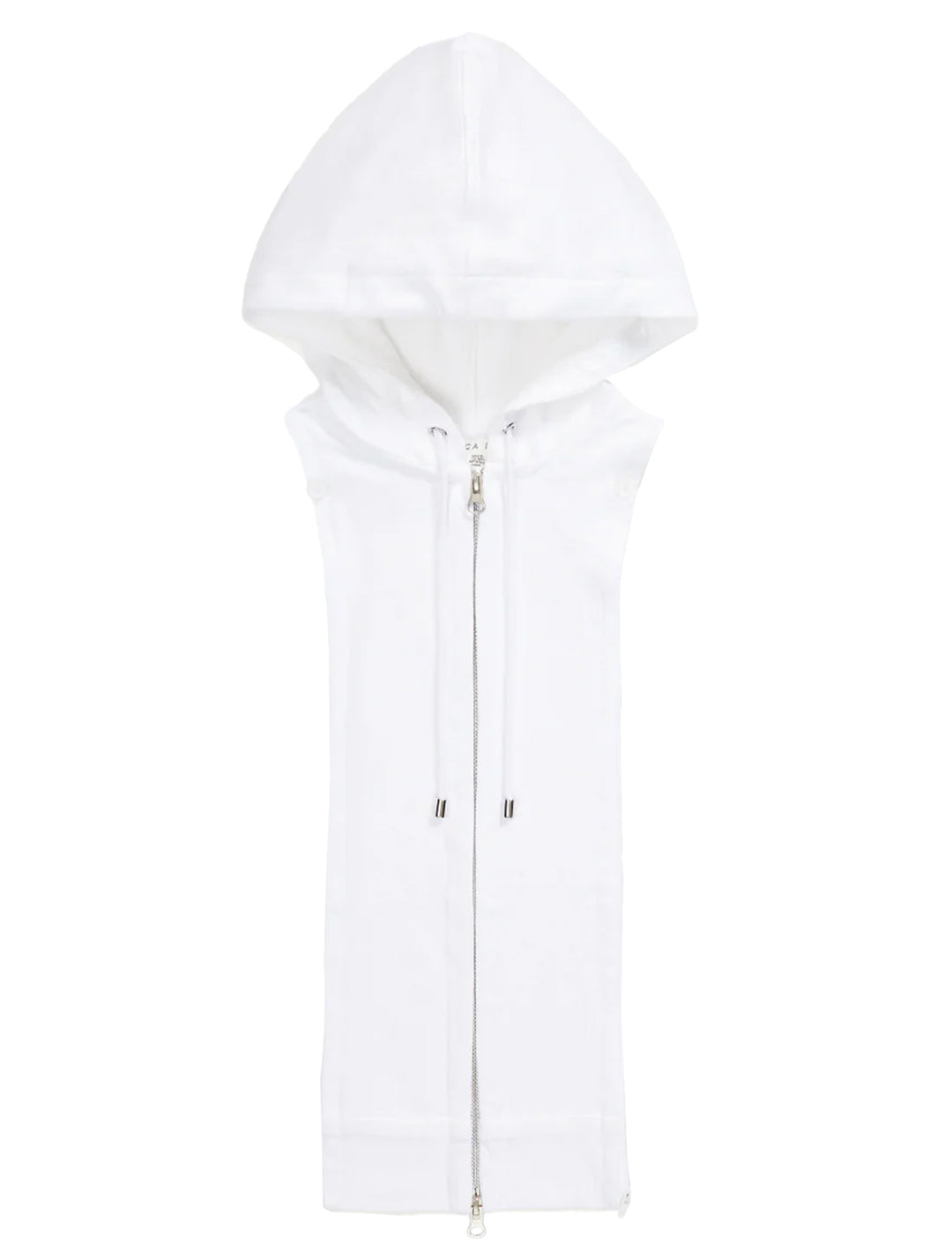 Front view of Veronica Beard's hoodie dickey in white.