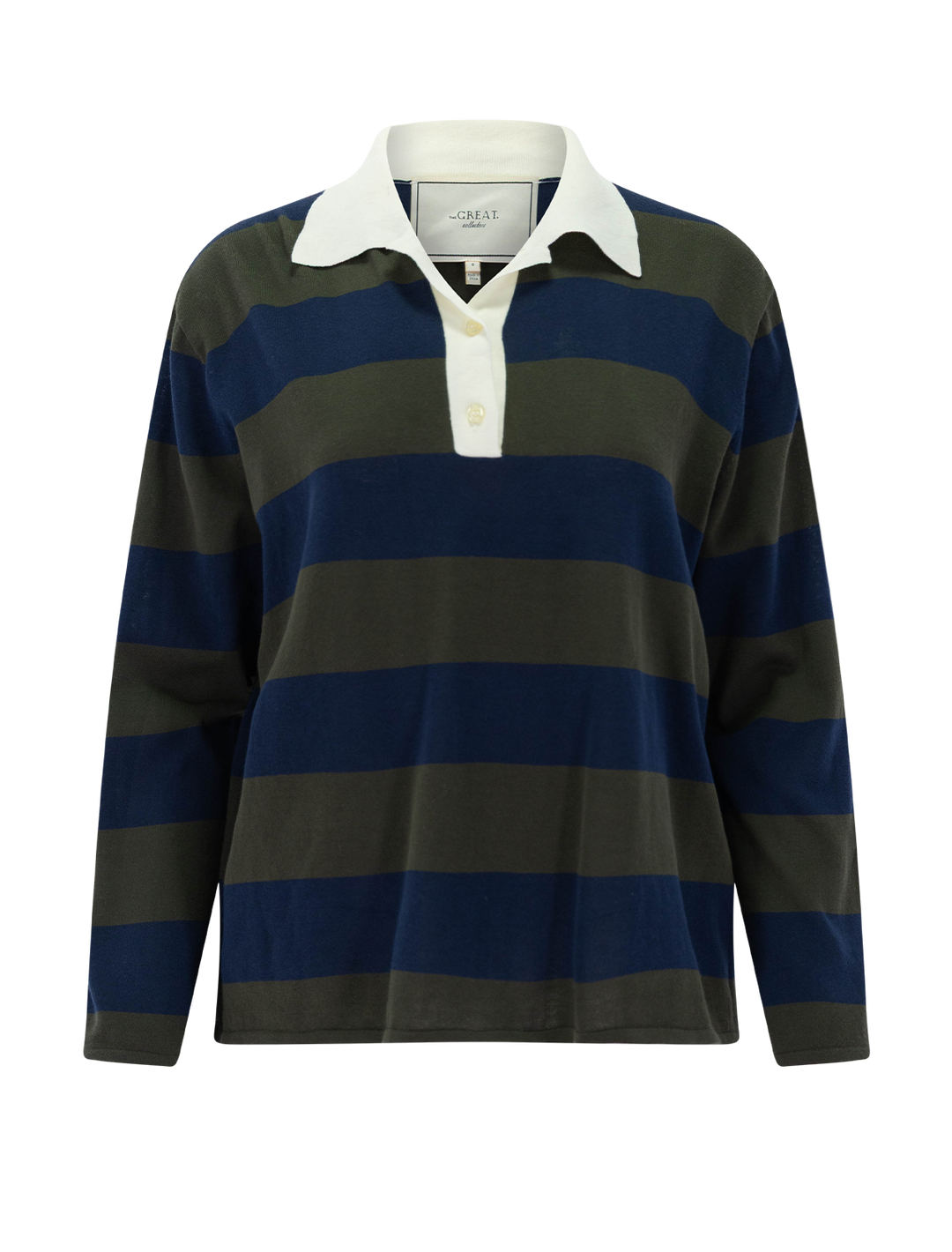the academy polo sweater in army league stripe