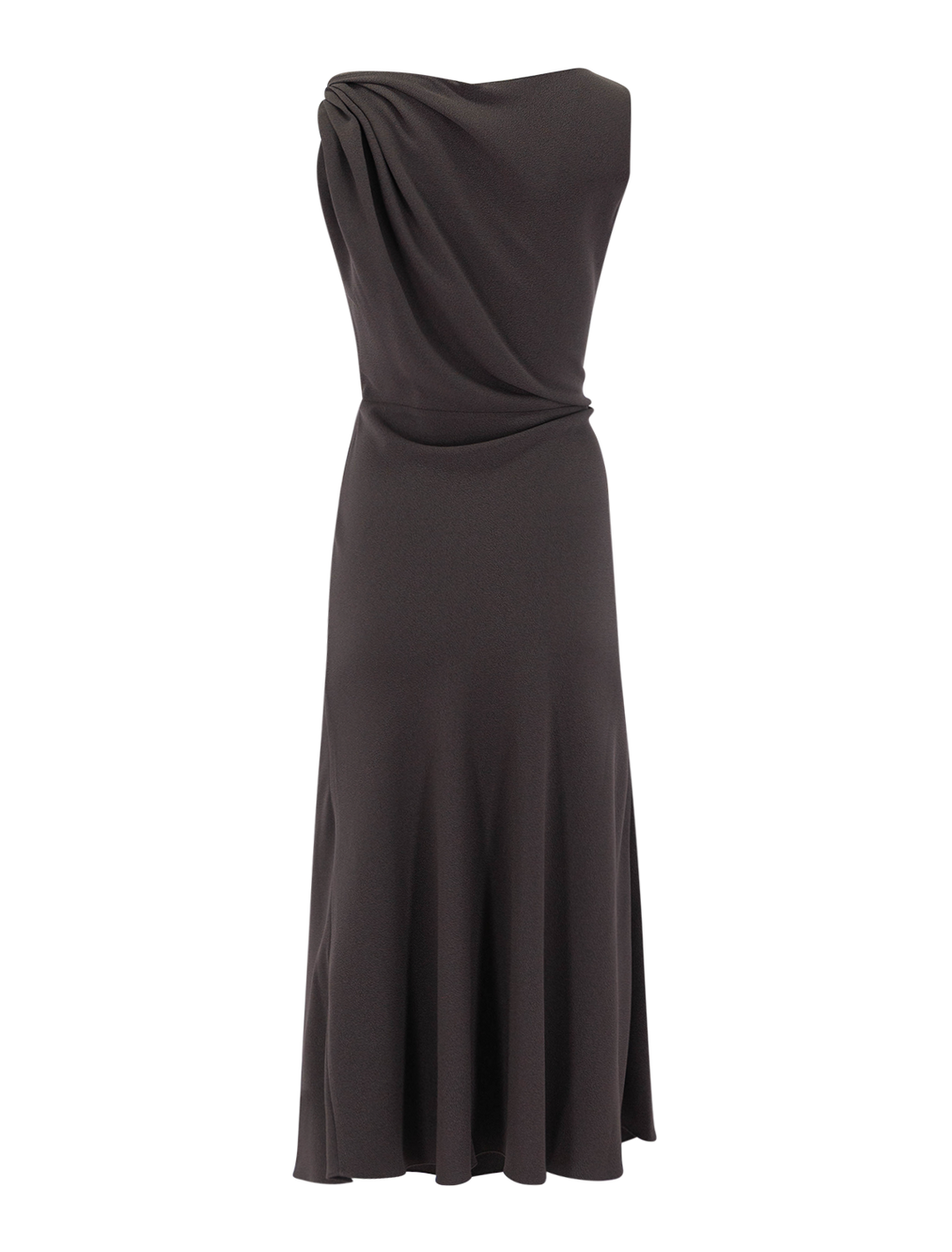 shoulder twist dress in cacao