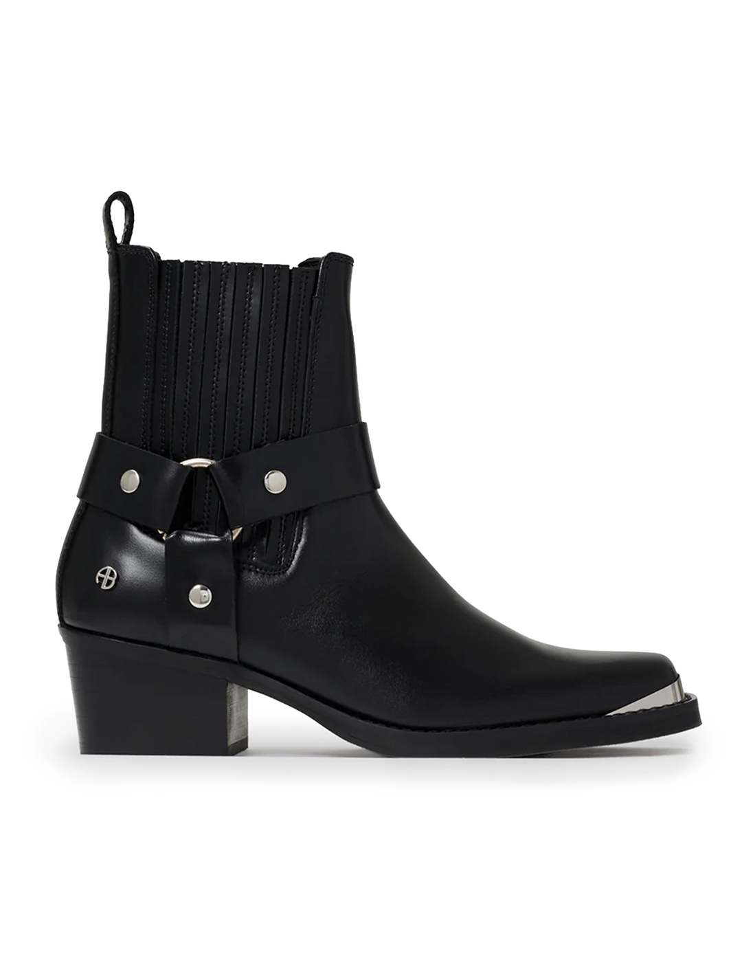 mid biker boots in black