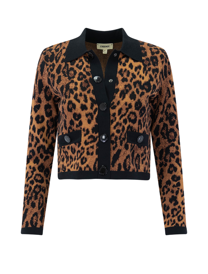 osiris jacquard cardigan in leopard
