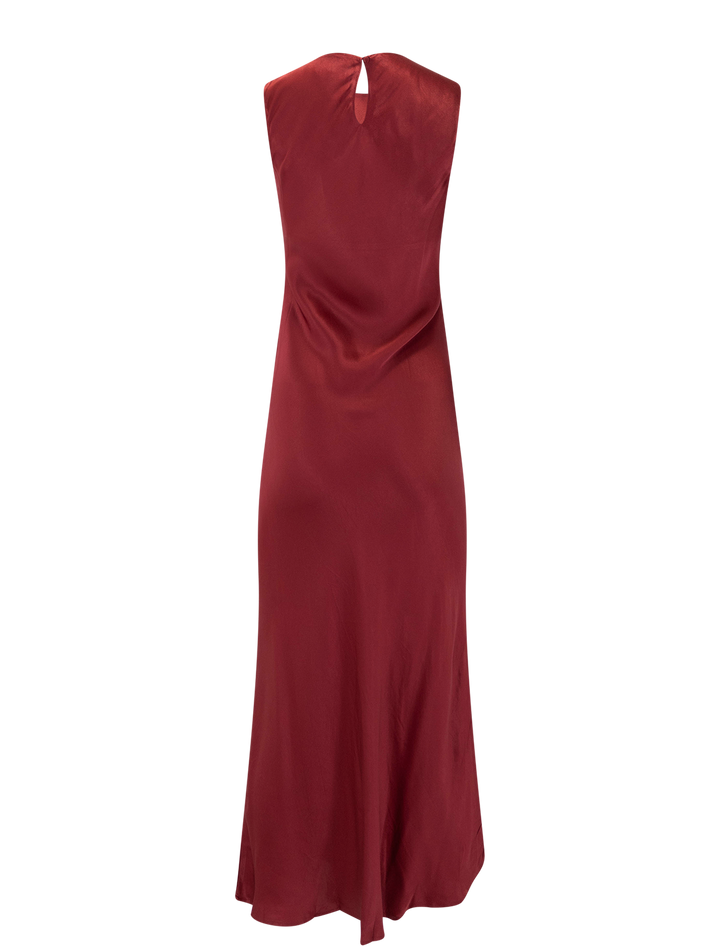 mira dress in crimson