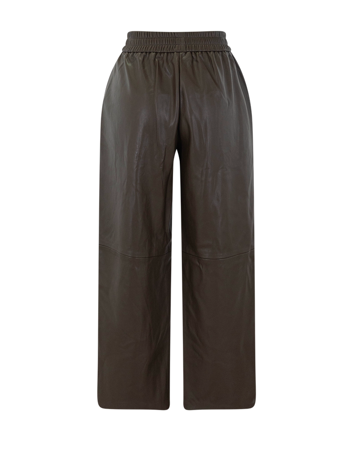 just faux leather pant in kaki