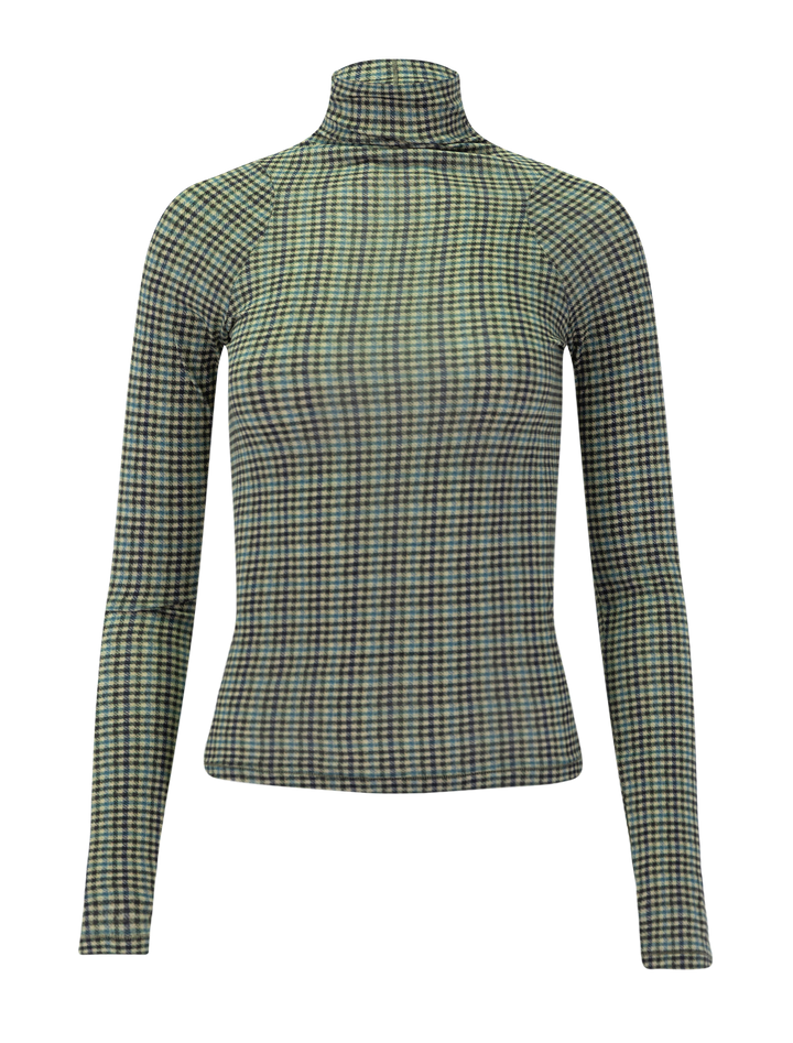 shaw paneled longsleeve tee in green multi print