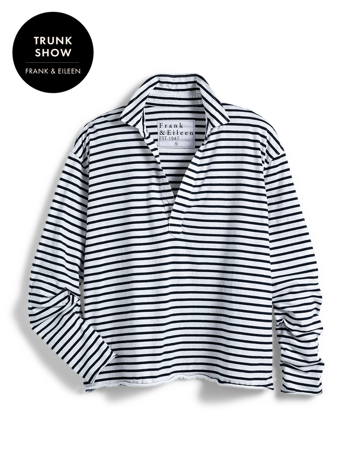 patrick popover henley in white and navy stripe