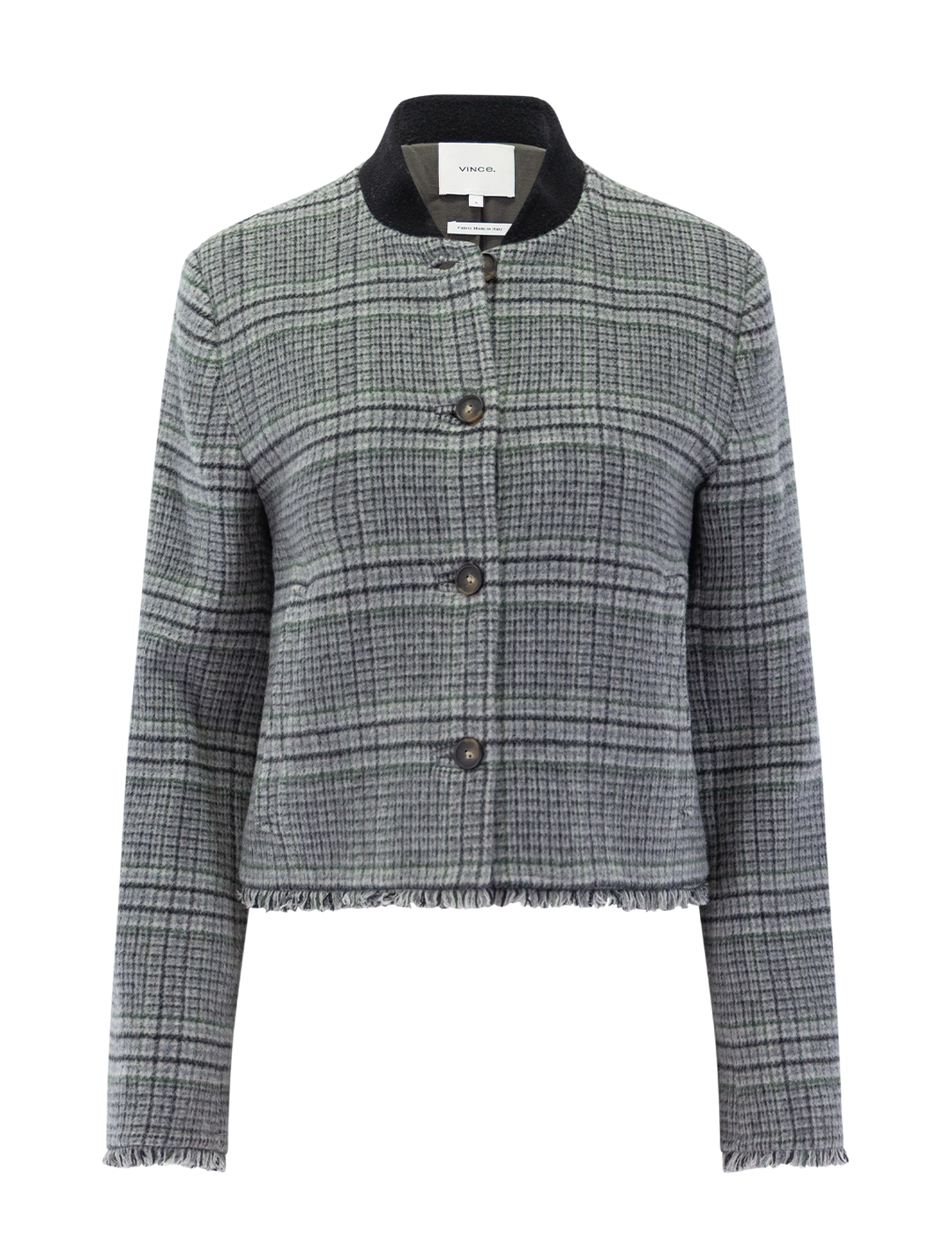 plaid wool jacket in rosemary