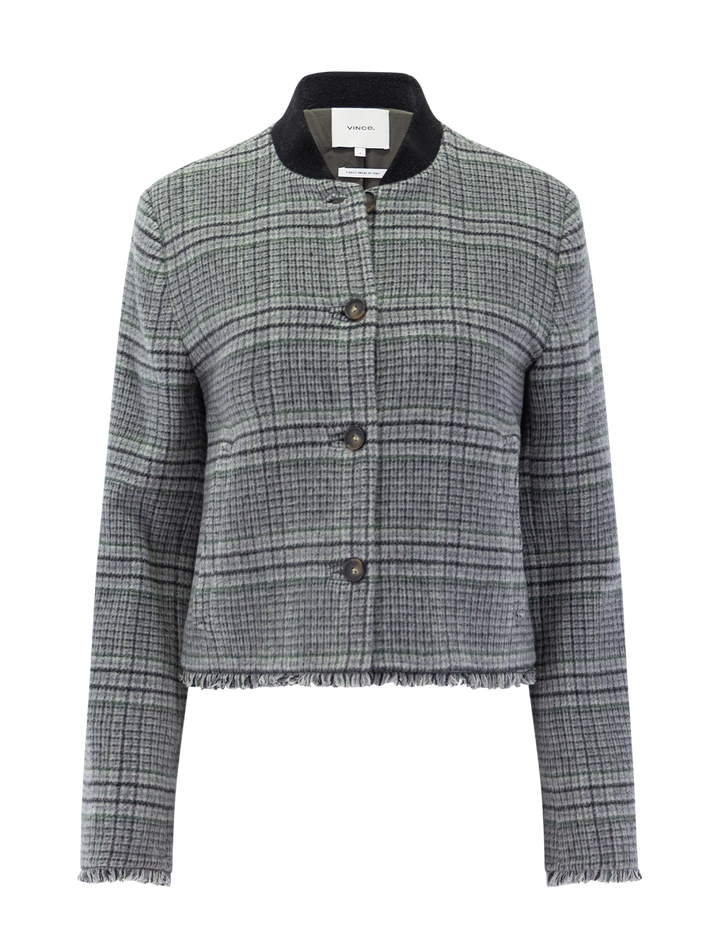 plaid wool jacket in rosemary
