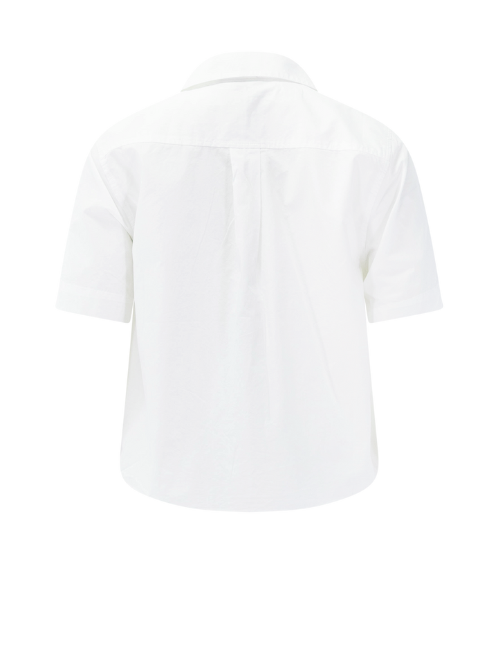 folded sleeve button down in white