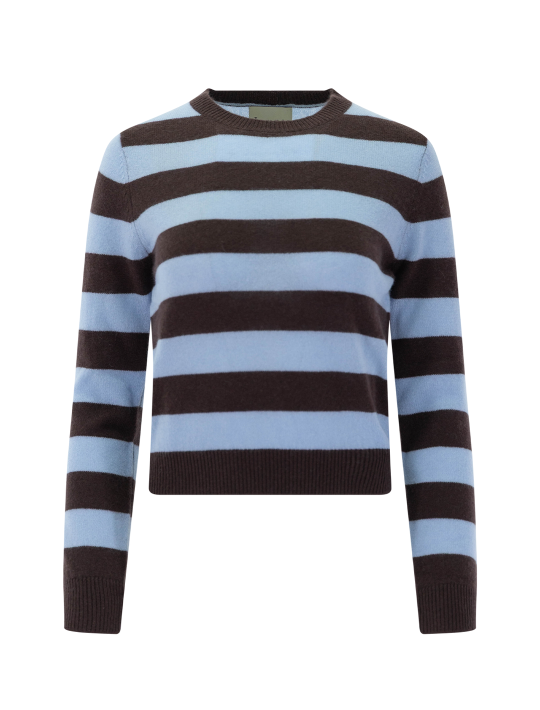 stripe crewneck sweater in pluto and arctic stripe