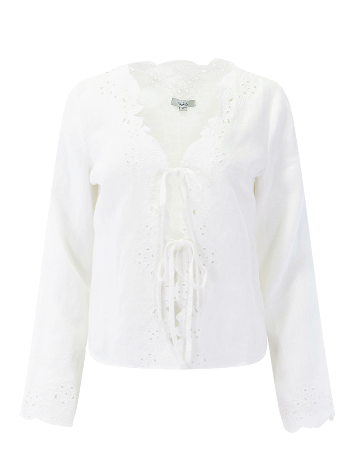 fleur blouse in white