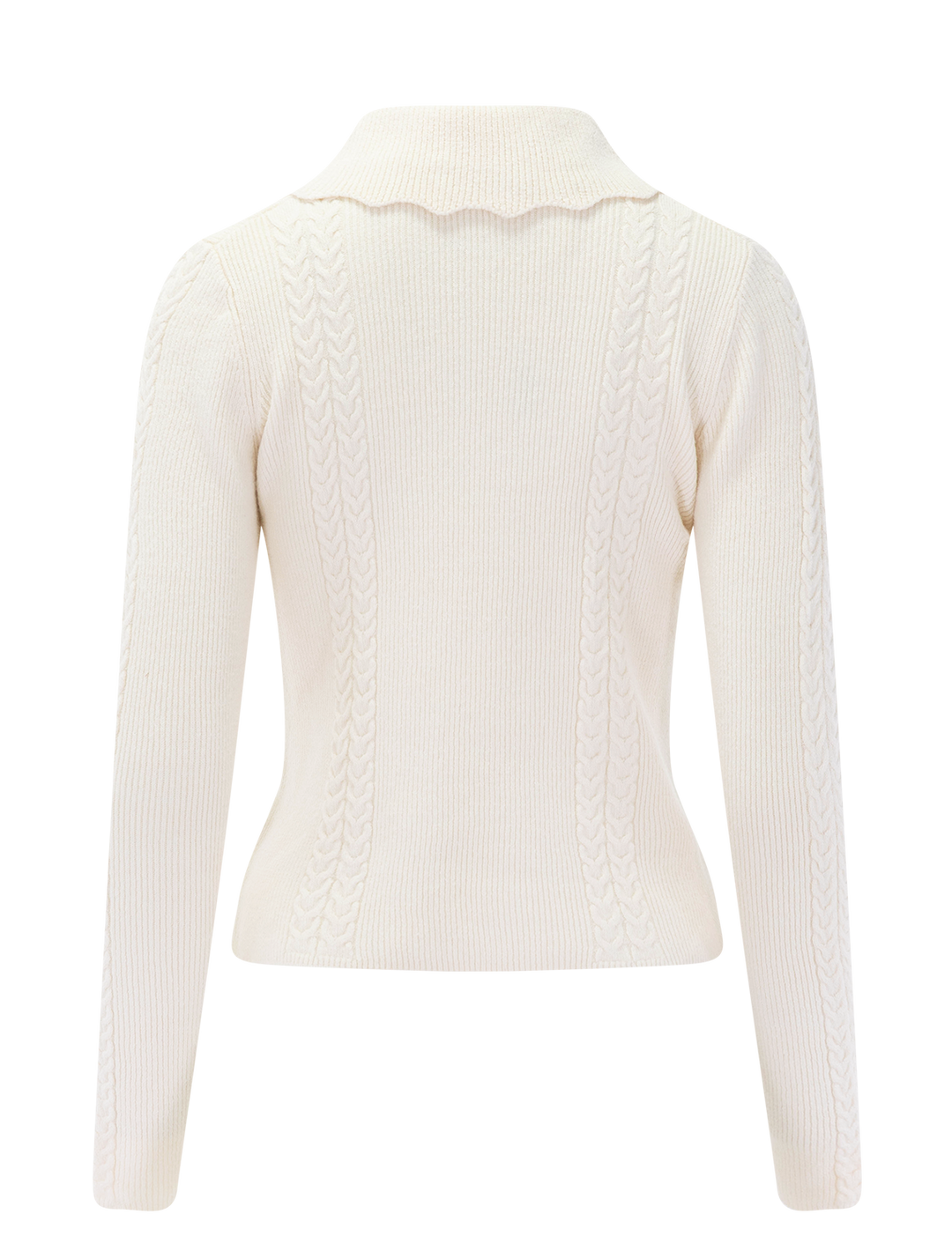 ivy cable knit polo in ivory
