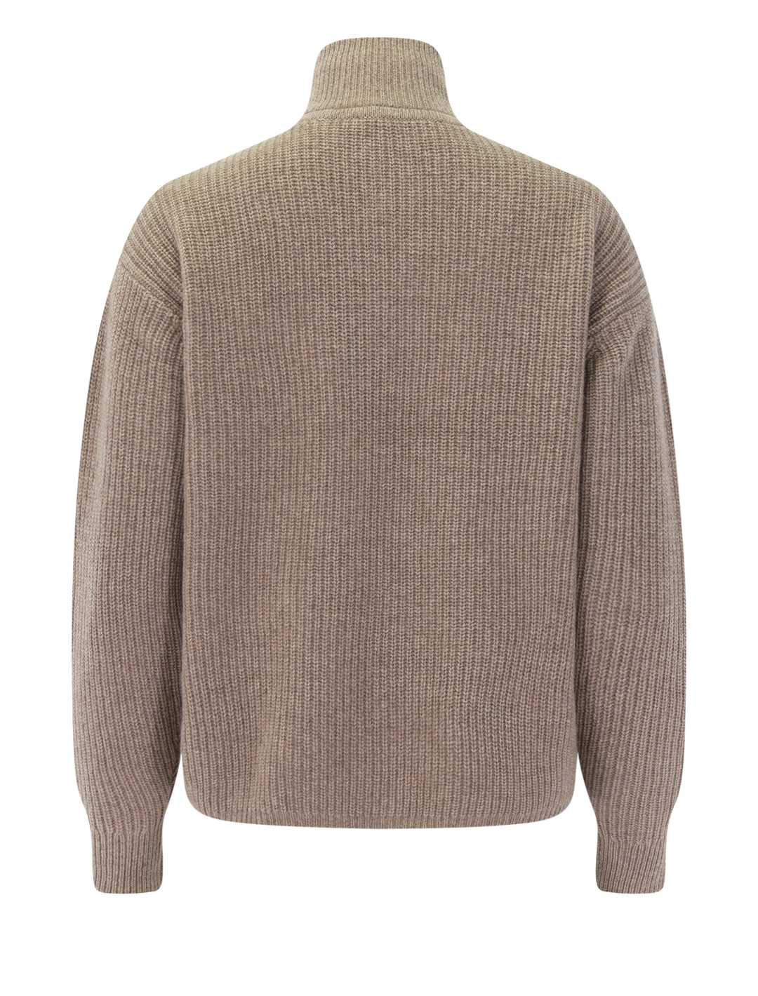 cashmere half zip in undyed stone