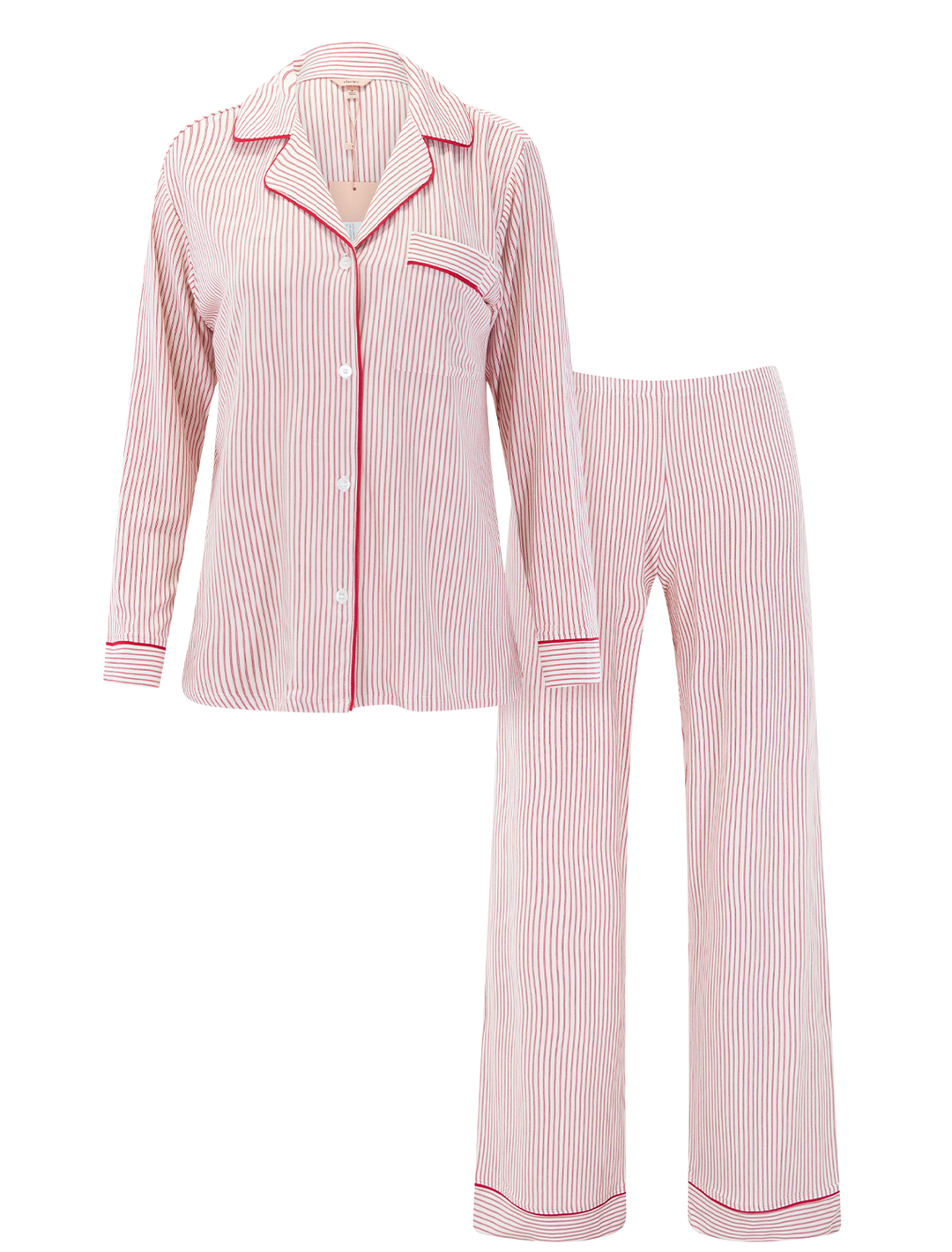 gisele pajama set in holly red stripe print