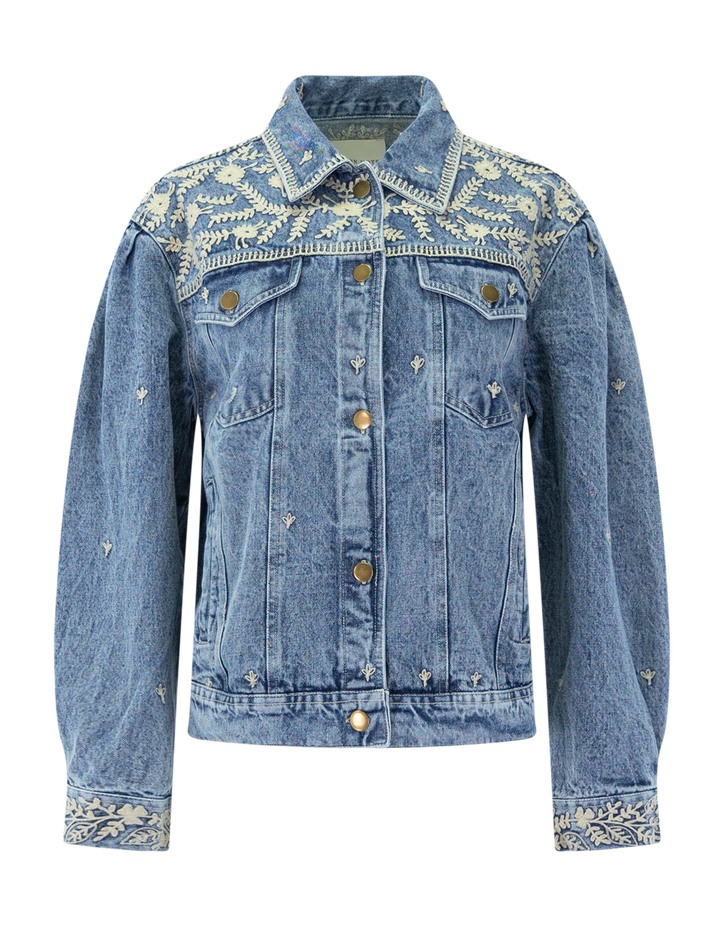 loretta embroidered jacket in blue haze