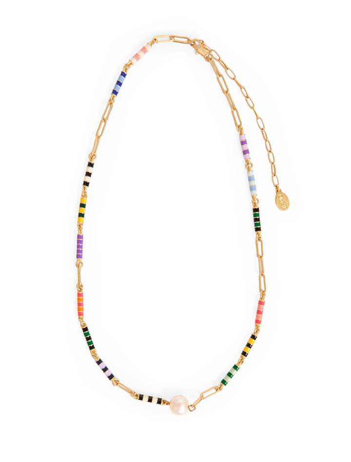 le stripe pearl necklace
