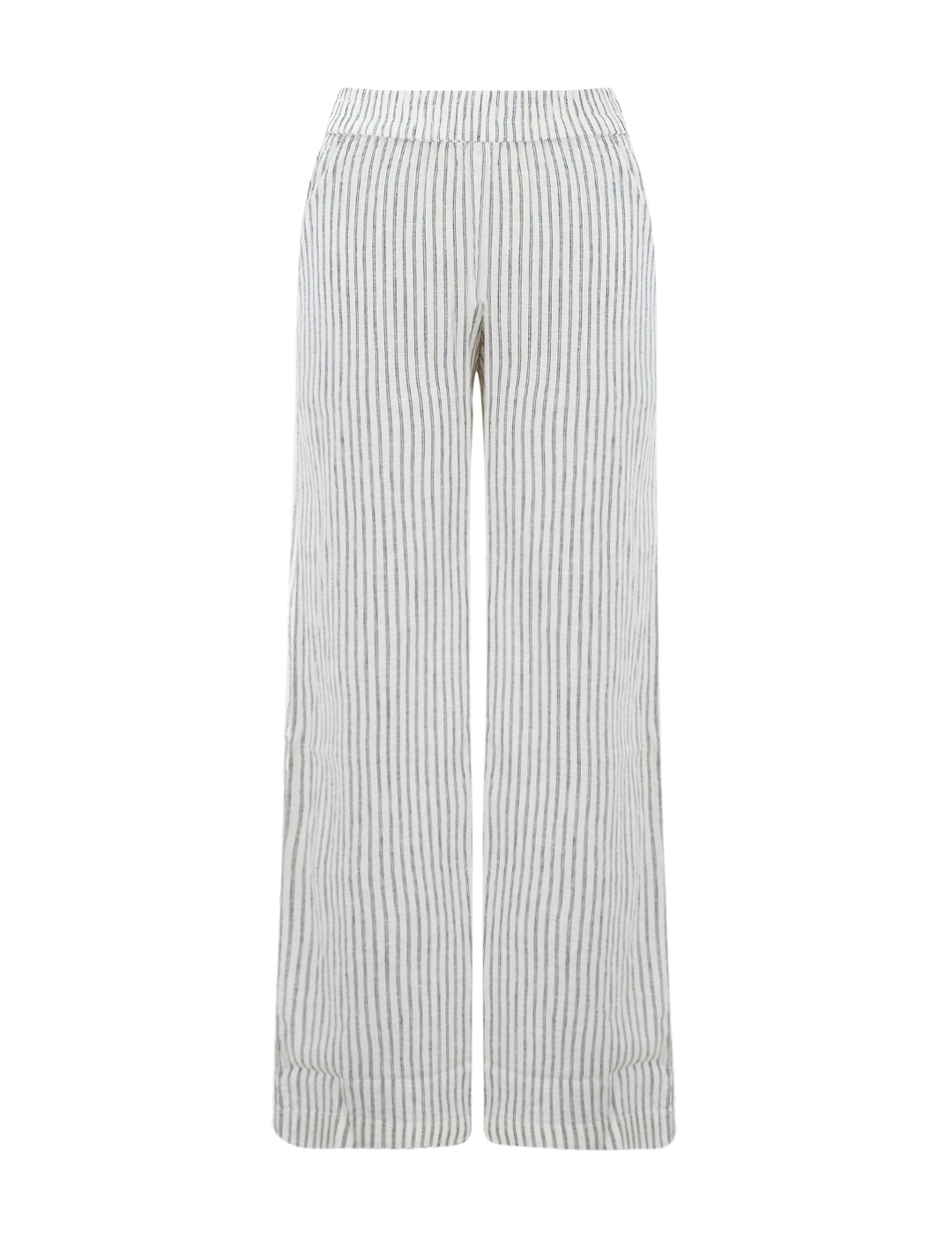 allison hemp trousers in cream and navy stripe