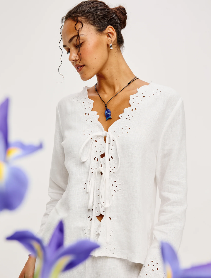 fleur blouse in white