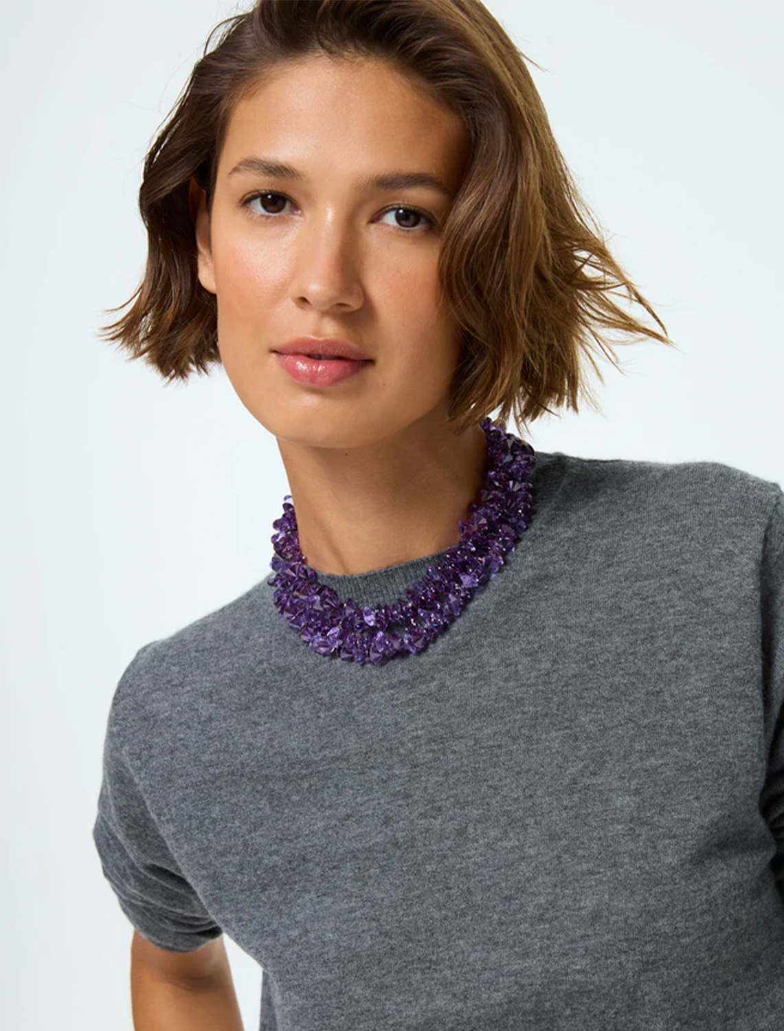 the cubic cluster necklace in grape