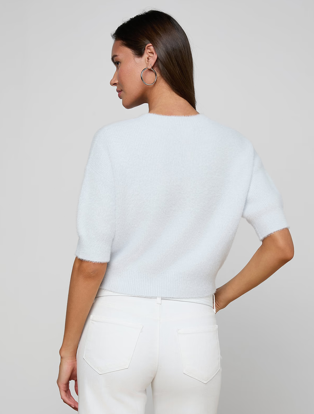 guinevere cropped pullover in pale mist blue