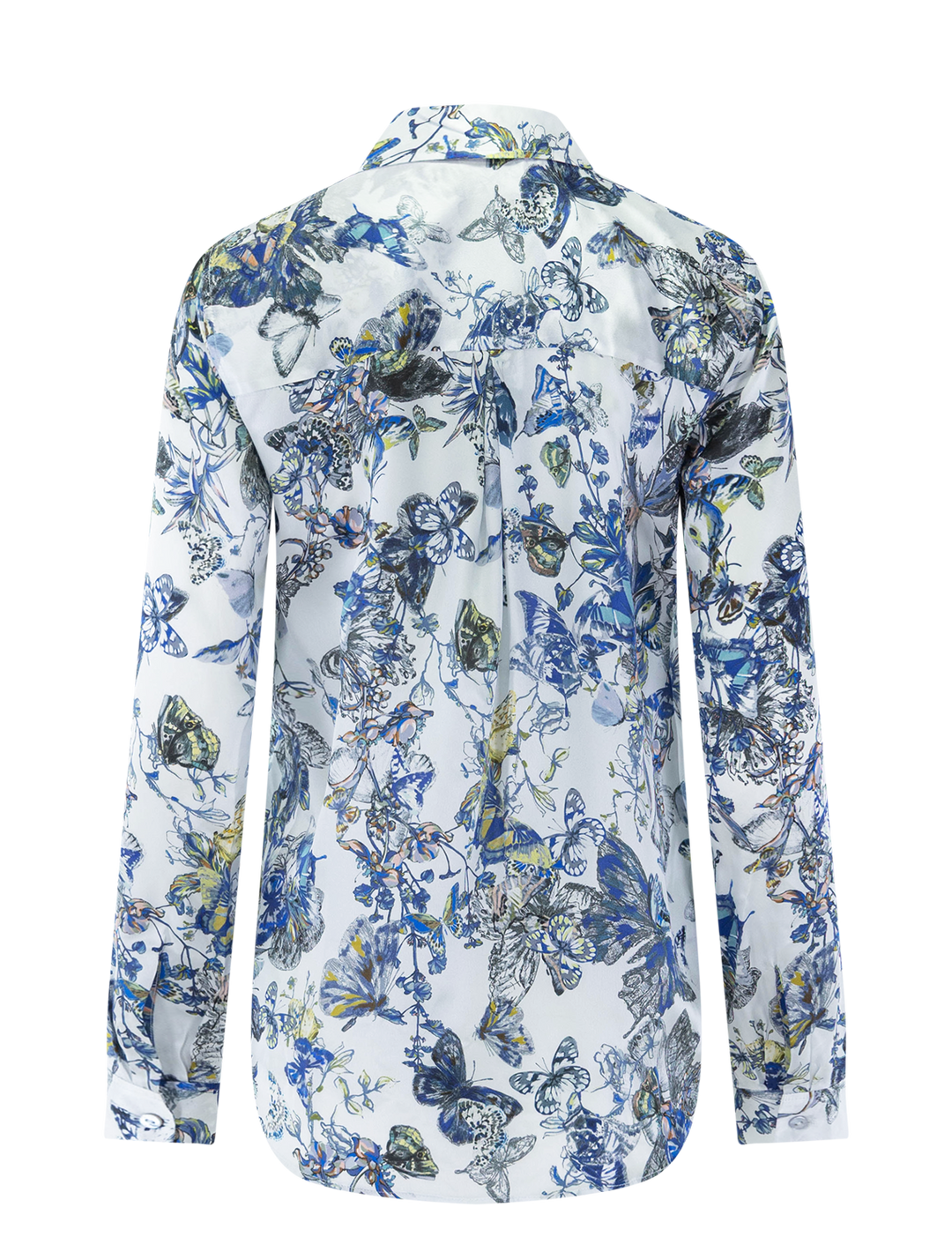 tyler silk blouse in watercolor butterfly