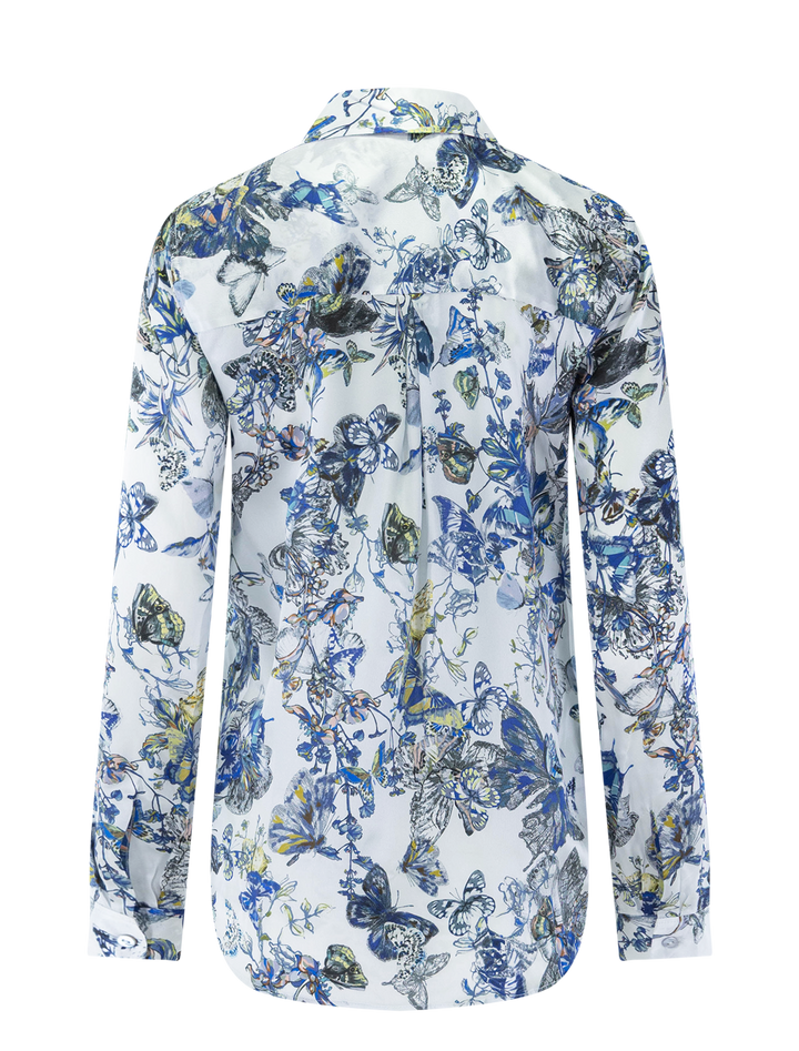 tyler silk blouse in watercolor butterfly