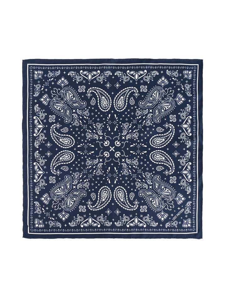 midnight blue silk bandana scarf