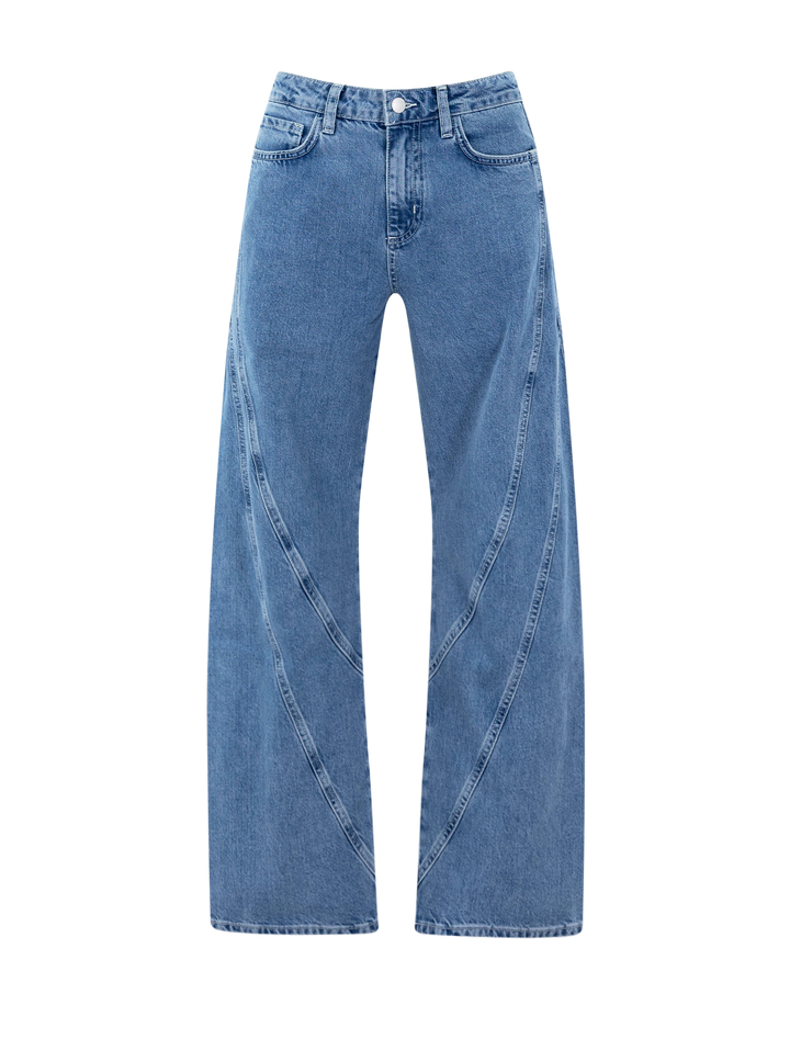frasier high rise twist seam barrel jean in grantly